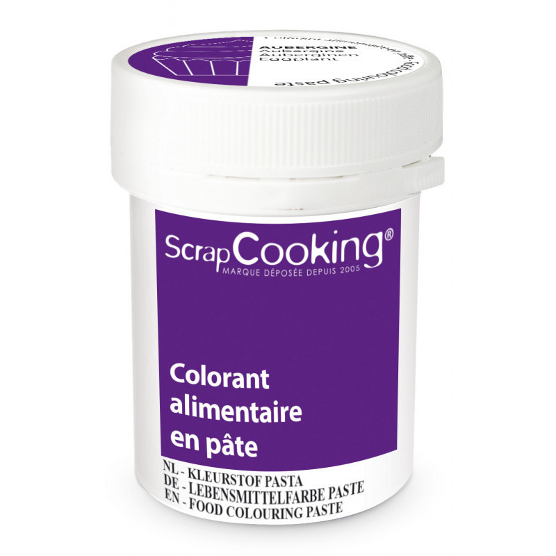 Colorant alimentaire en pâte colorée 20g , ScrapCooking Aubergine - ScrapCooking