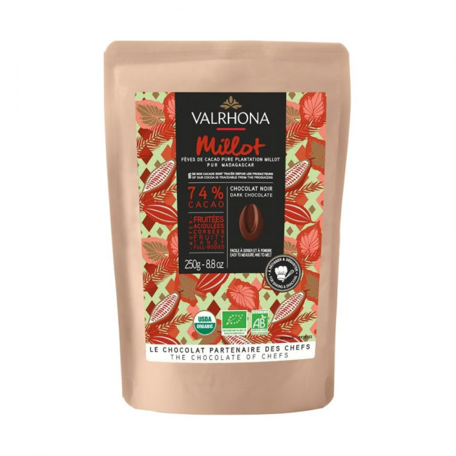 Chocolat noir à pâtisser & déguster Millot 74 %, Valrhona