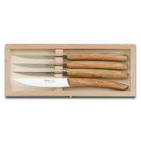 Coffret 4 couteaux Thiers en bois d'Olivier, Claude Dozorme