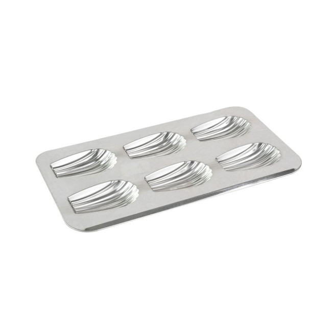 Plaque 6 madeleines gourmandes en fer blanc, Gobel