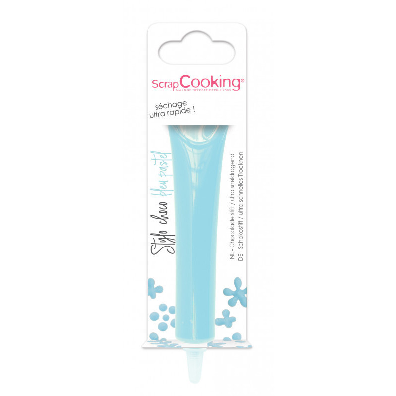 Pâte à sucre bleue 100 g + Stylo de glaçage noir Scrapcooking 