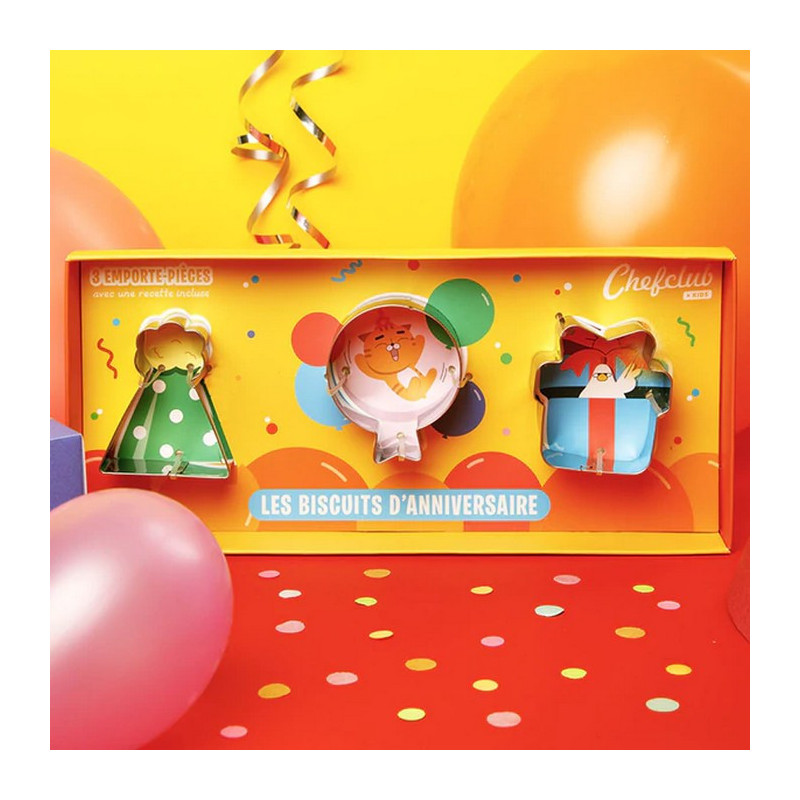 Acheter coffret emporte-pièces Kids  Les biscuits d'anniversaire ,  Chefclub
