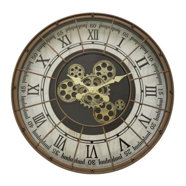 Horloge mécanisme métal Bronze rivets 48 cm, Emdé