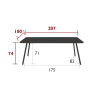 table Luxembourg 207 x 100 cm , Fermob