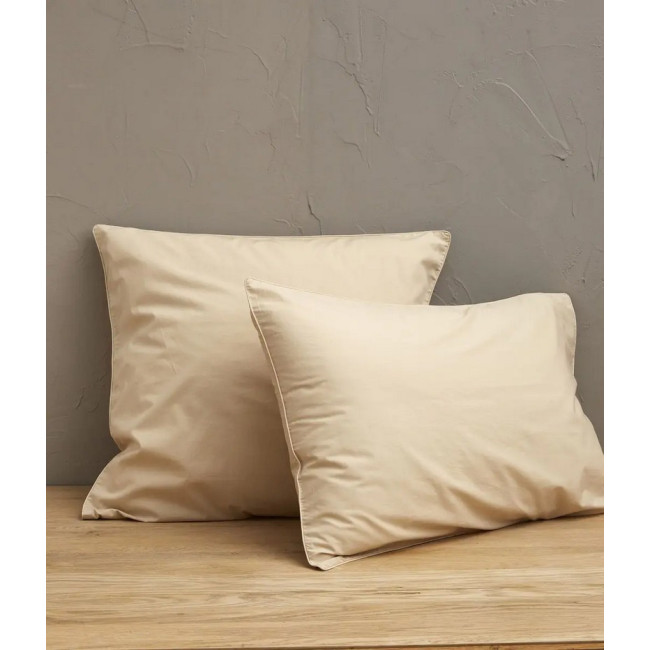 Taie d'oreiller Percale Beige Épeautre, Sylvie Thiriez