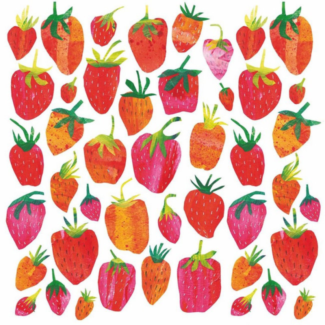 20 serviettes en papier Strawberry, PaperProduct Design