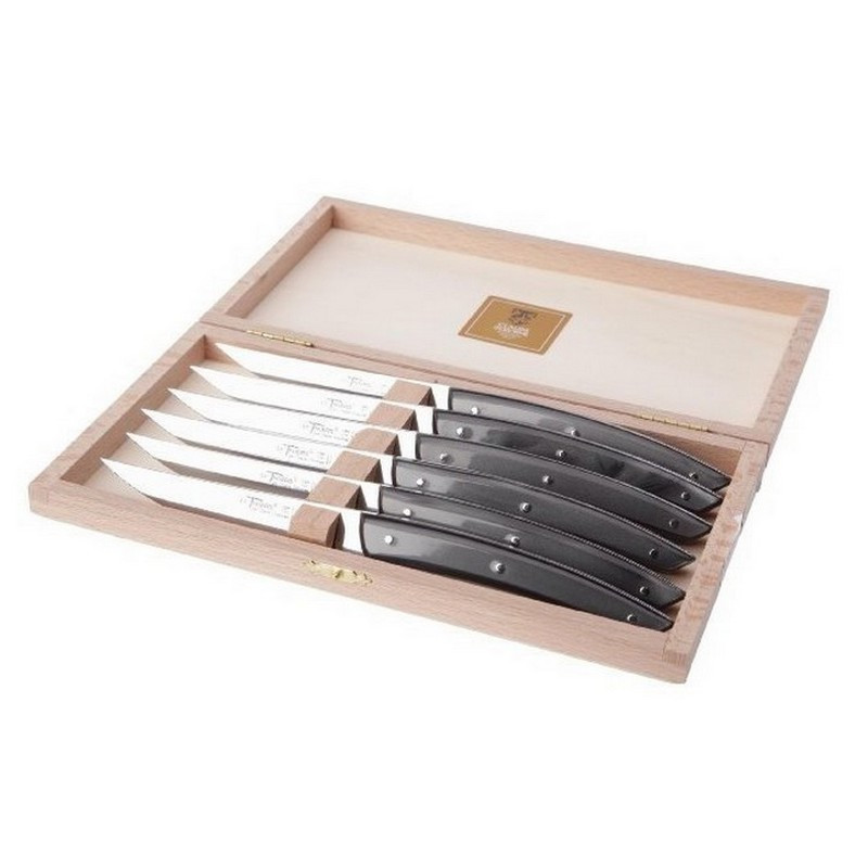 DOZORME - Coffret 6 couteaux à steak Le Thiers® Gris Foncé, Claude Dozorme - DOZORME