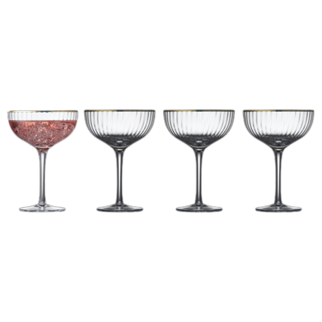 Coffret 4 verres à cocktail Palermo Gold, Lyngby Glas