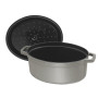 Cocotte ovale gris graphite 33cm, STAUB