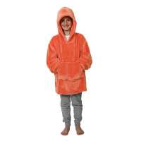 Poncho polaire pour enfant à capuche Ginger Corail, Sensei