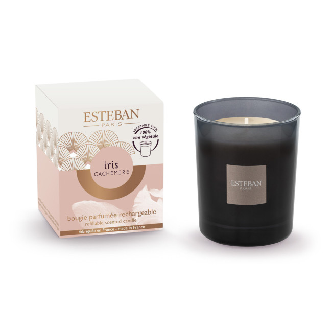 Bougie parfumée initiale 180g Iris Cachemire, Esteban