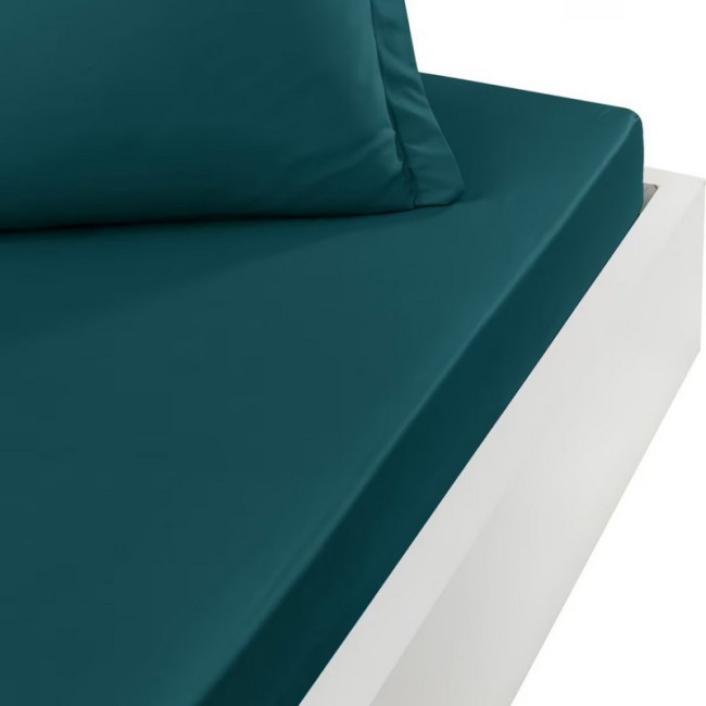 Drap Housse Soft Percale Petrol, Sensei