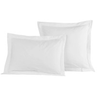 Lot de 2 taies d'oreiller Soft Percale Blanc, Sensei