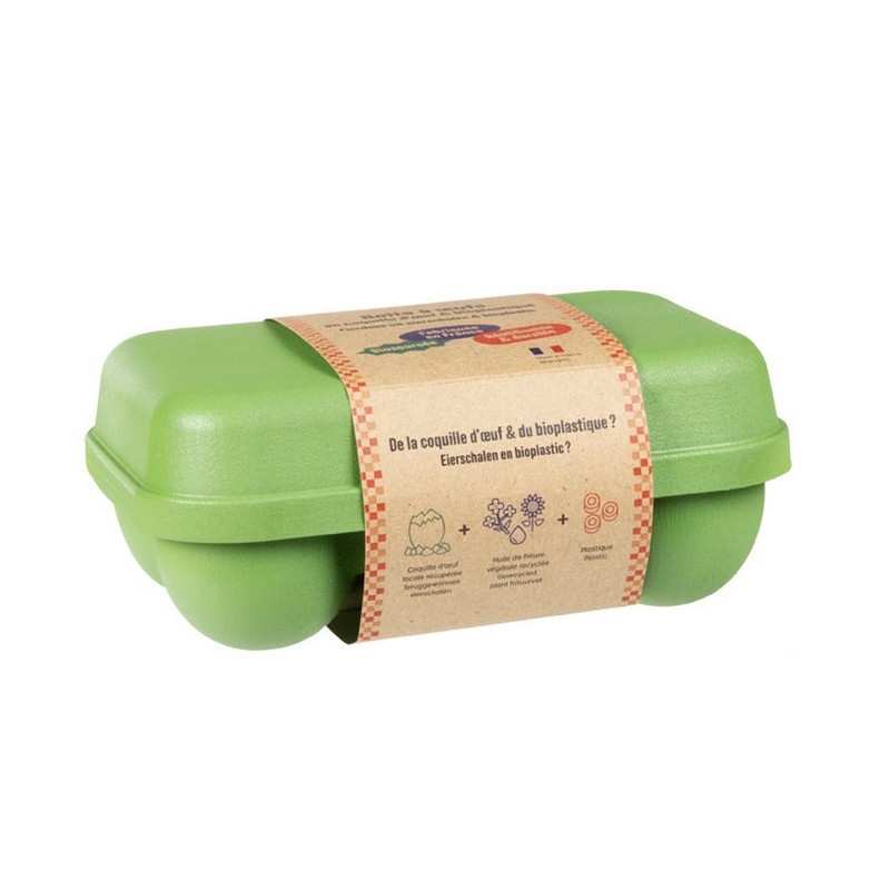 Ecodis - Boîte à 6 oeufs Bioplastique, Ecodis Vert - Ecodis