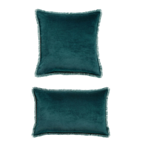 Coussin uni Fara Paon, Vivaraise