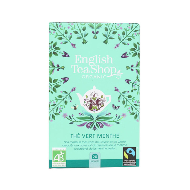 Thé Vert Bio Menthe 20 sachets, English Tea Shop