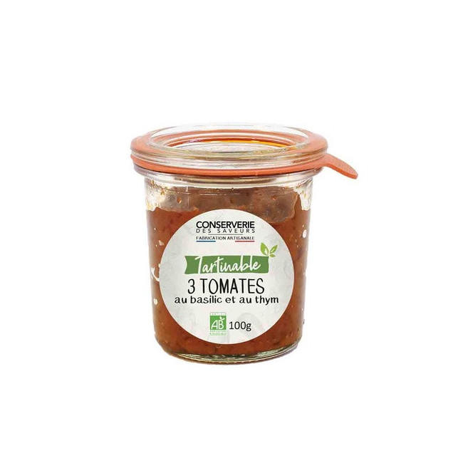 Tartinable aux 3 tomates au basilic et au thym Bio, Conserverie des Saveurs