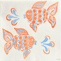 Serviettes en papier Poisson Ange, Françoise PAVIOT