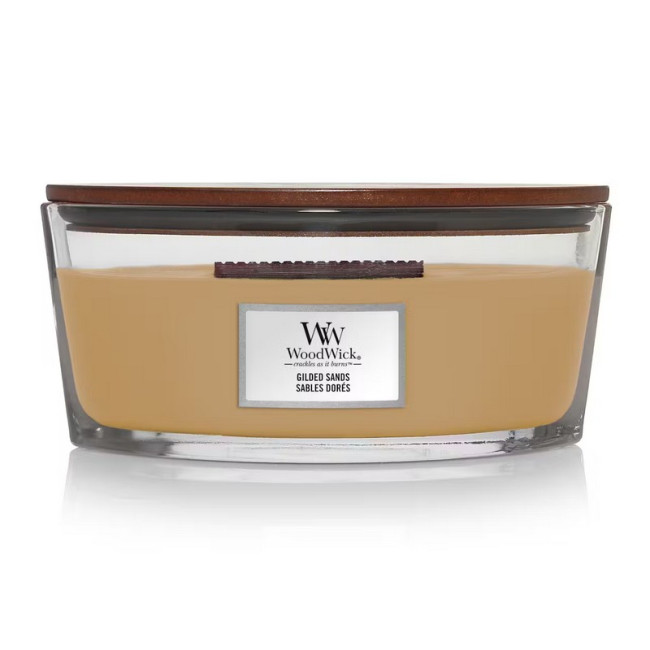 Bougie parfumée Ellipse Sables Dorés, Woodwick