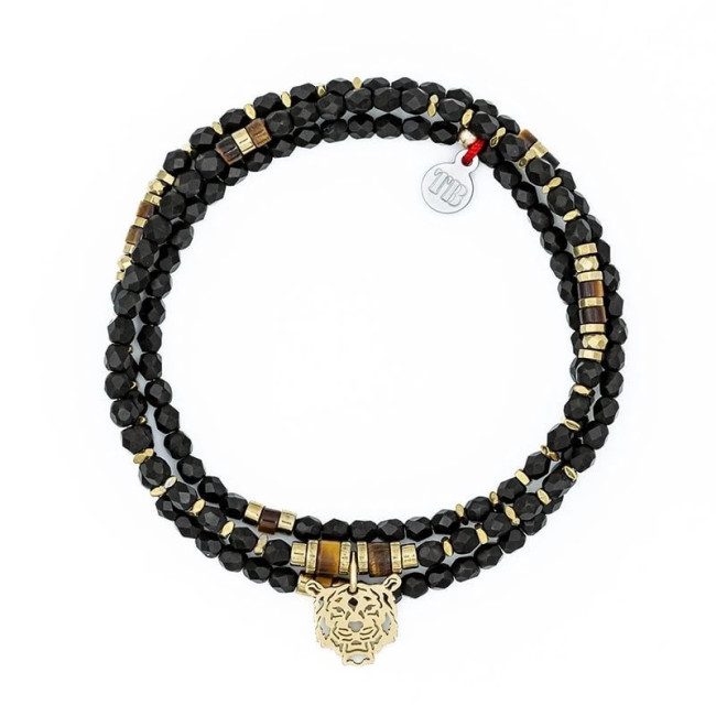 Collier et Bracelet 3 tours Rocky Brun, Têtes Blondes