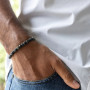 Bracelet Homme Gentleman XL Noir Rock, Têtes Blondes