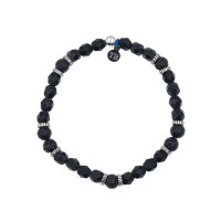 Bracelet Homme Gentleman XL Noir Mat, Têtes Blondes