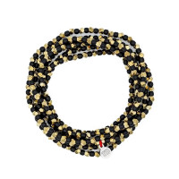 Collier et Bracelet 6 tours Max Gold Noir, Têtes Blondes