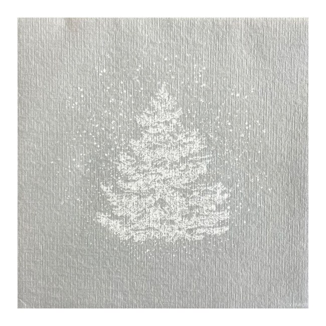 Serviettes en papier Sapin Roi des forêts Argent, Françoise PAVIOT